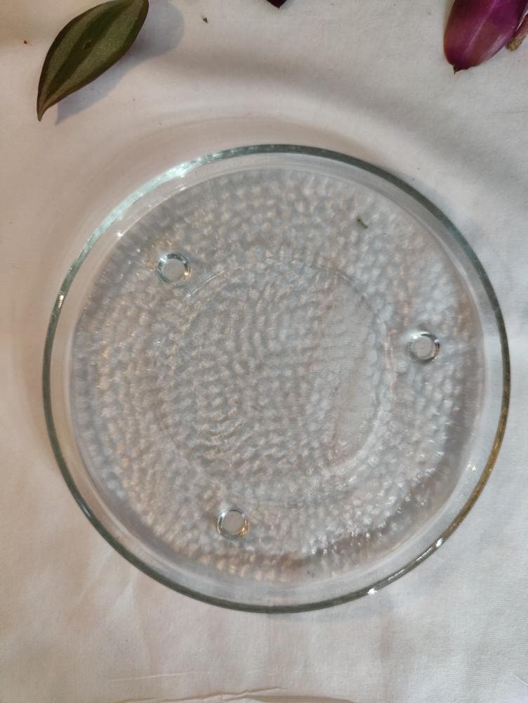 Crystal Glass Plate 6" in diameter and 1 1/2 cm. thick