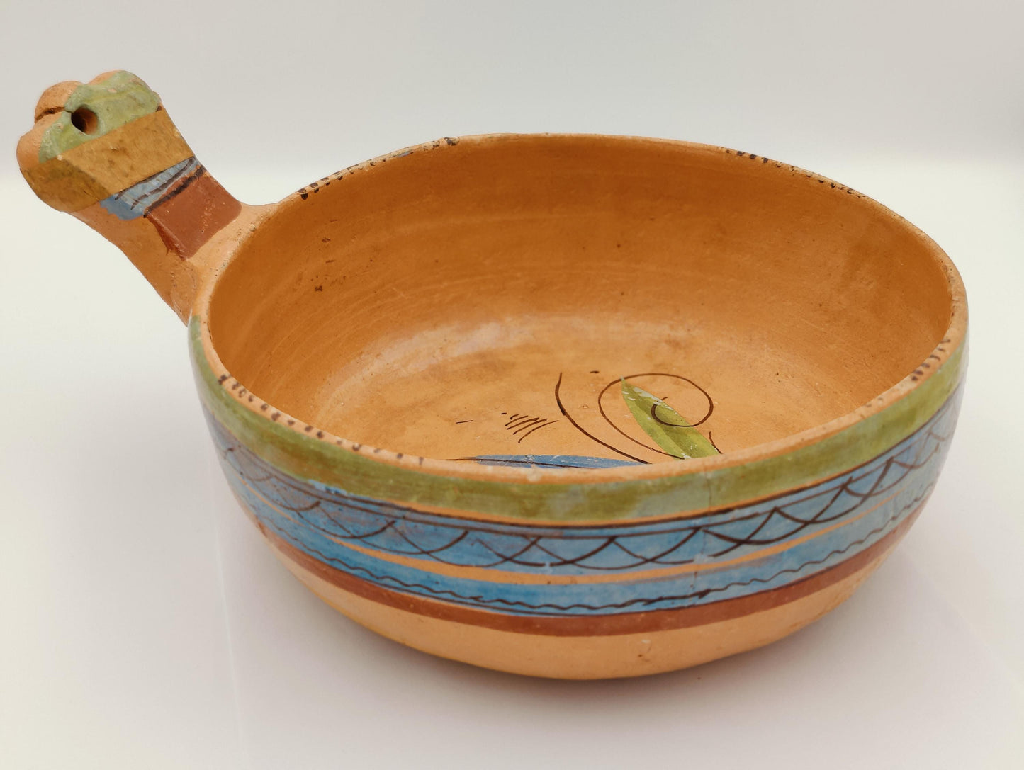 9.5"D Antique Native Pottery Cooking Bowl