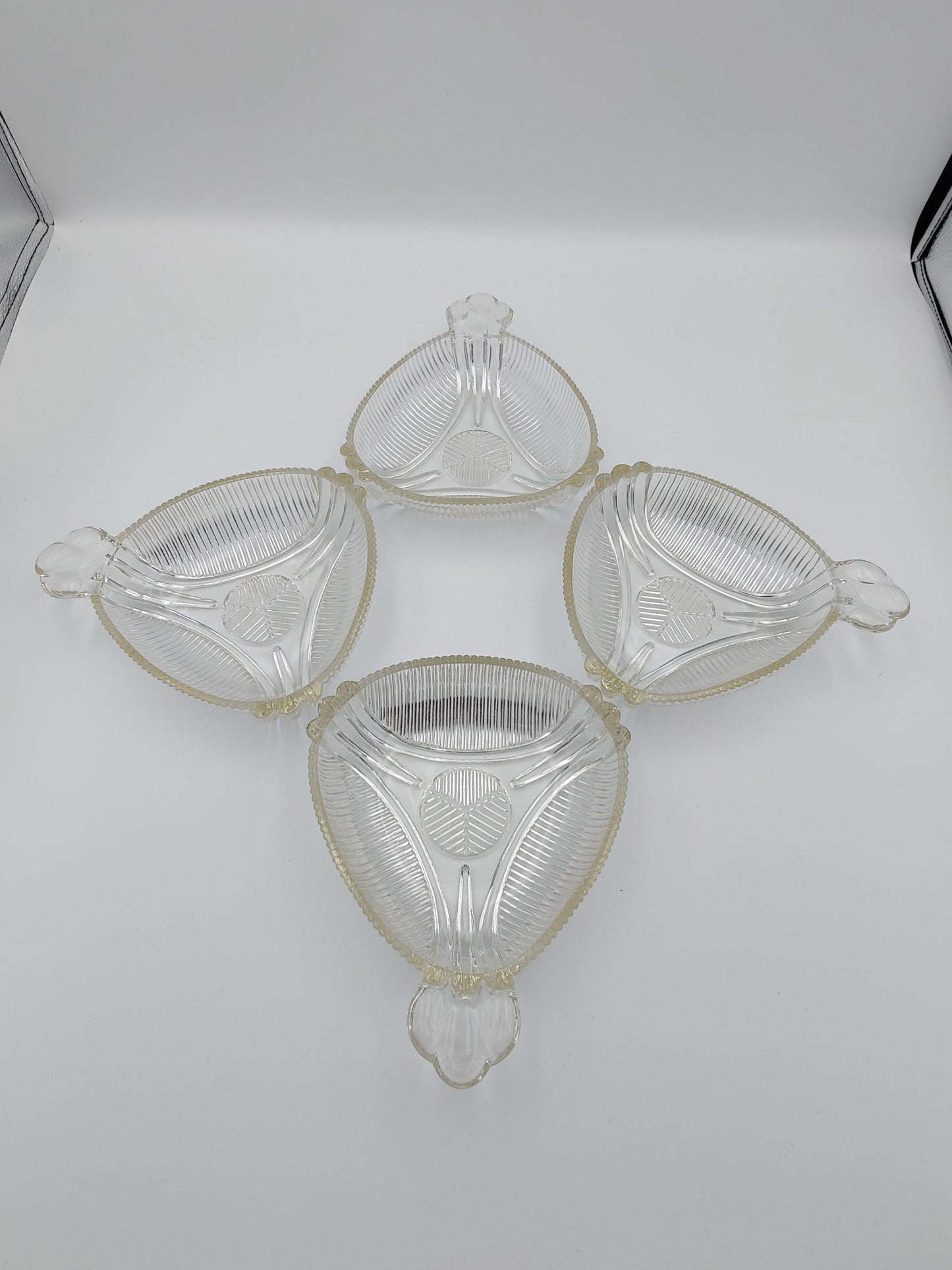 Funky 4pc Trianglular Dish Set, Trinkets, Candy, Catchall, Jewelry,