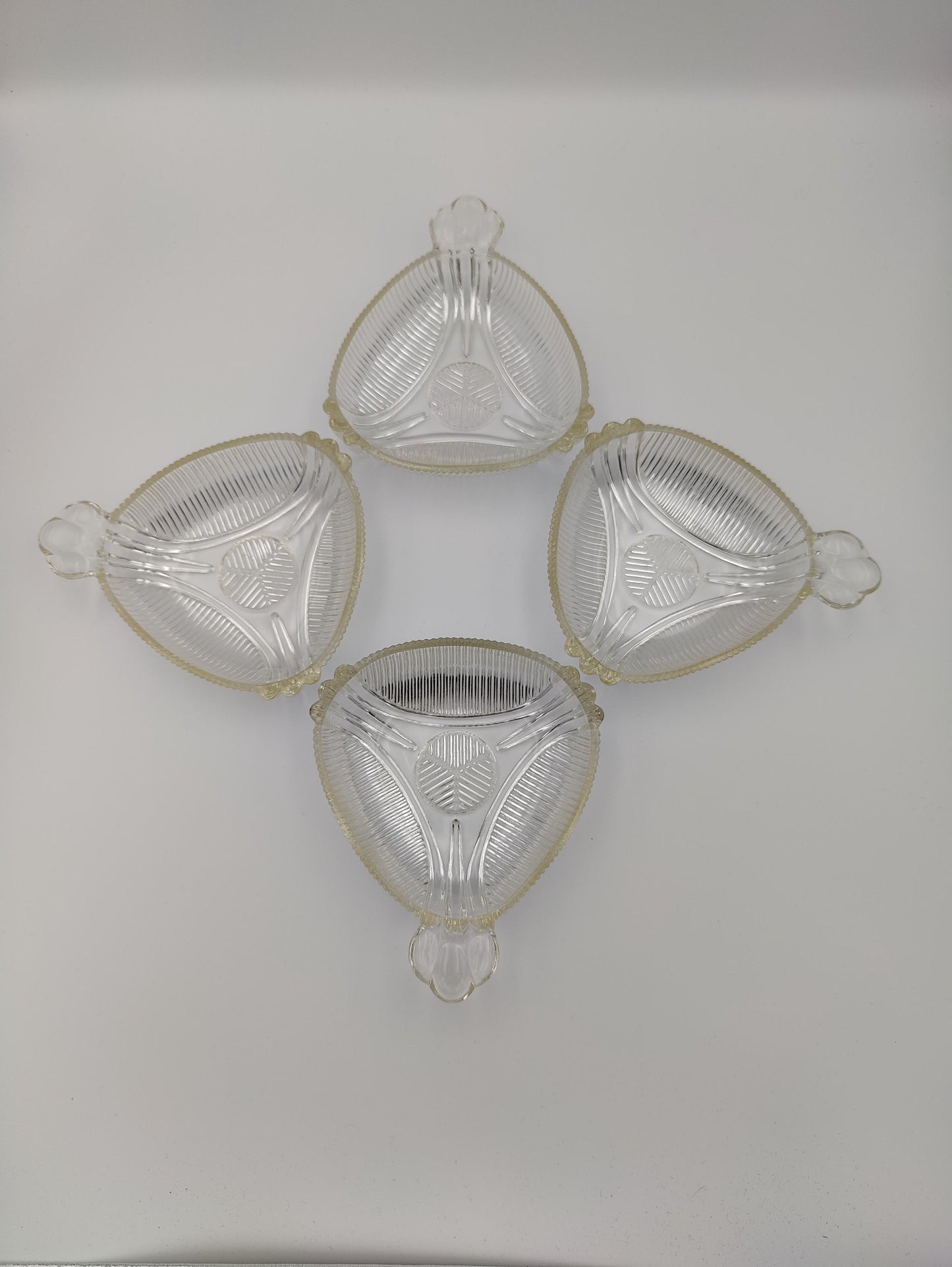 Funky 4pc Trianglular Dish Set, Trinkets, Candy, Catchall, Jewelry,