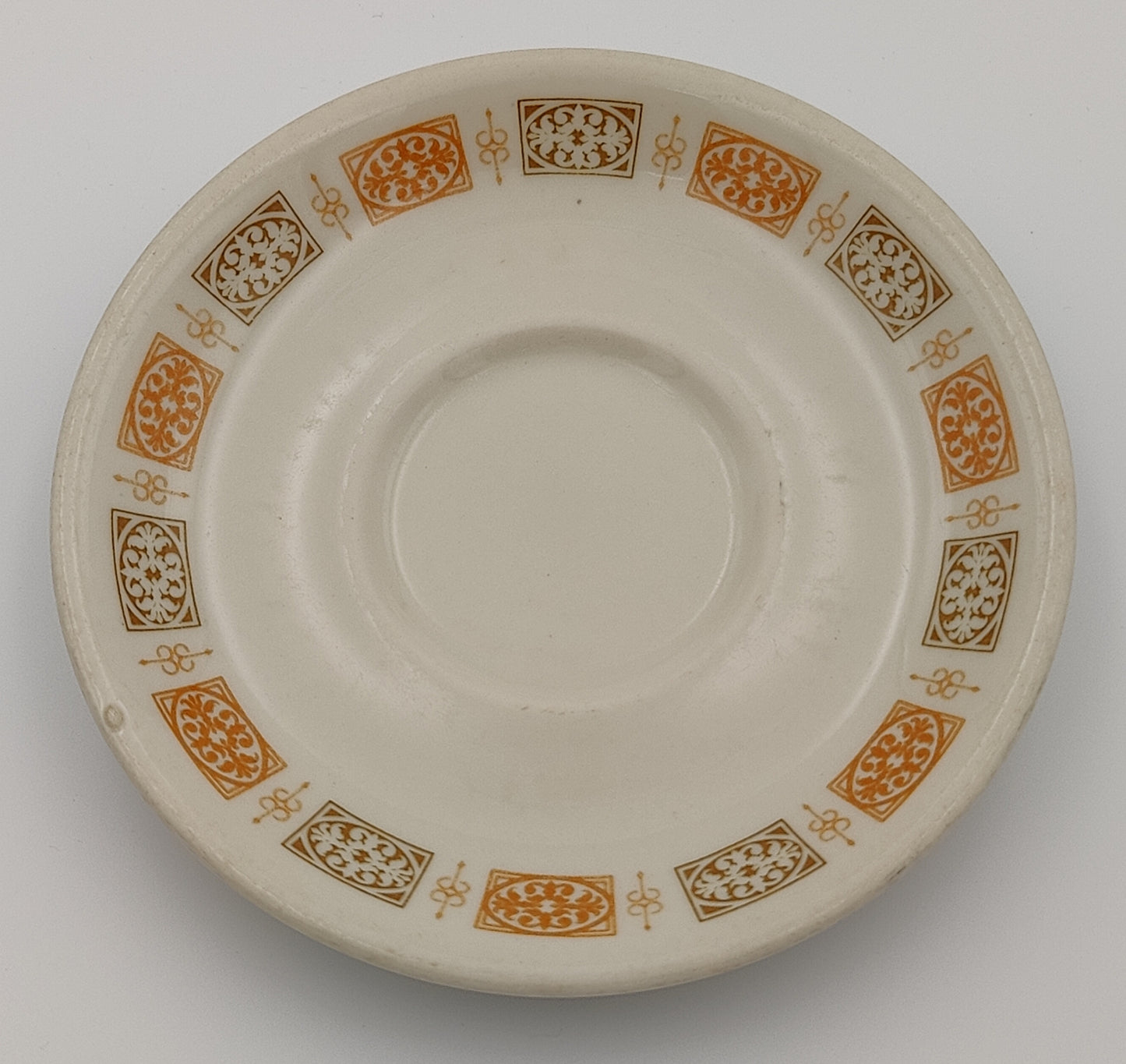 6" Shenango China, USA - Orange and Brown