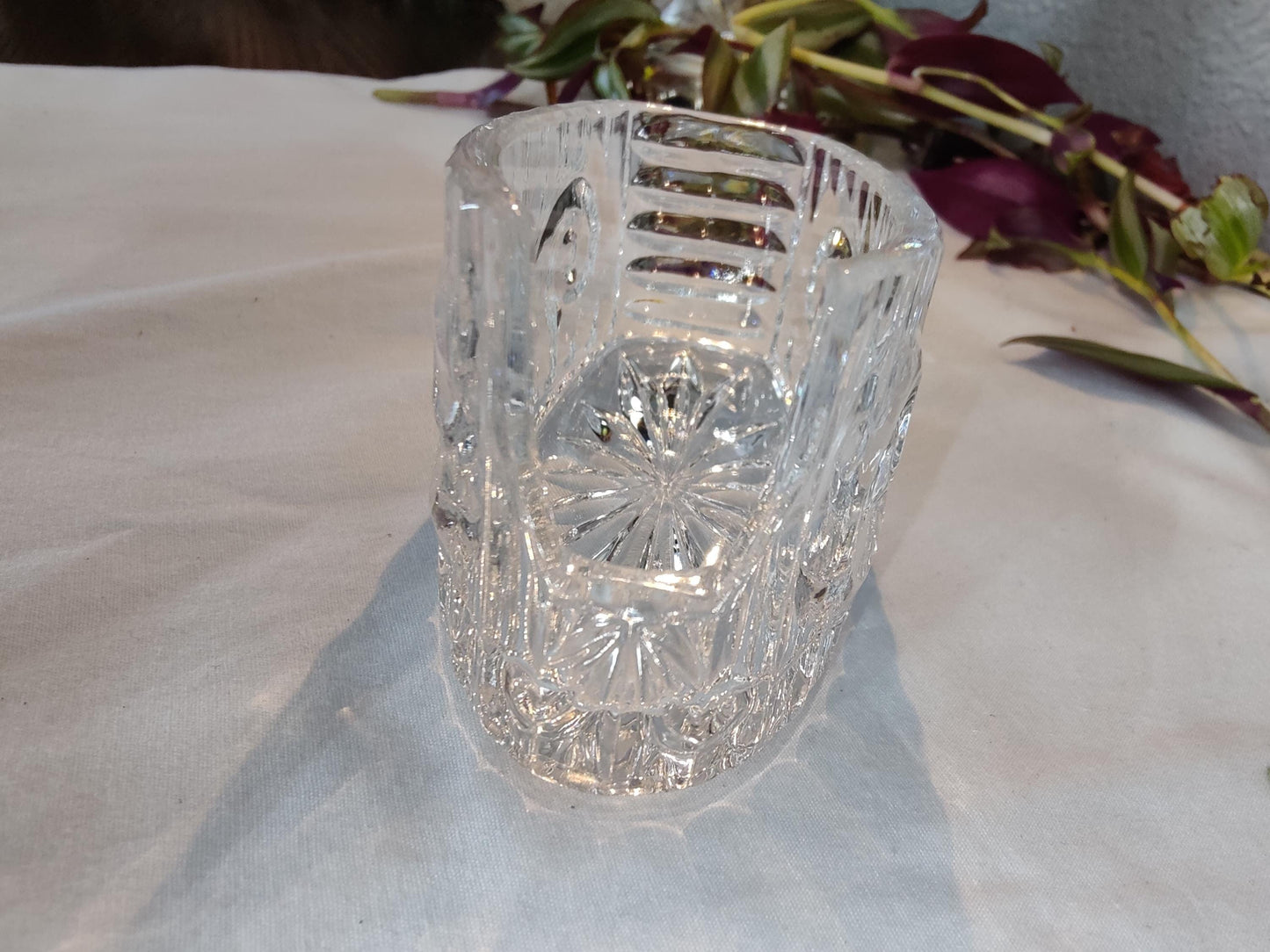 4.5" L Vintage Crystal Spoon Holder Paperweight 10.6 oz