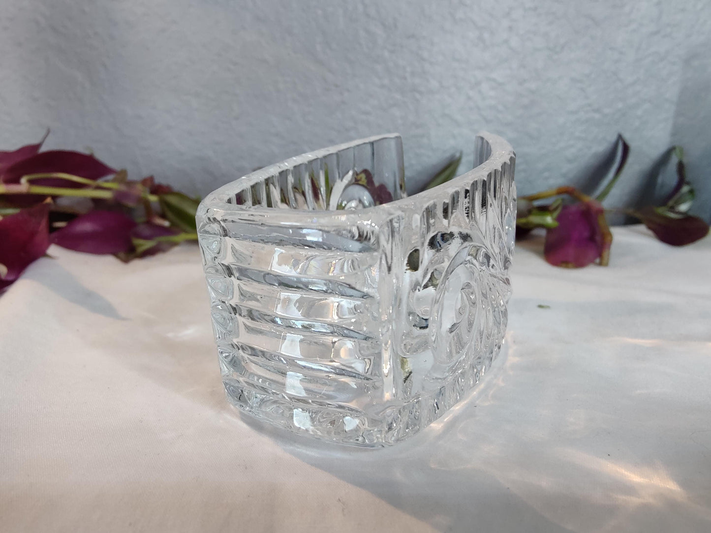 4.5" L Vintage Crystal Spoon Holder Paperweight 10.6 oz