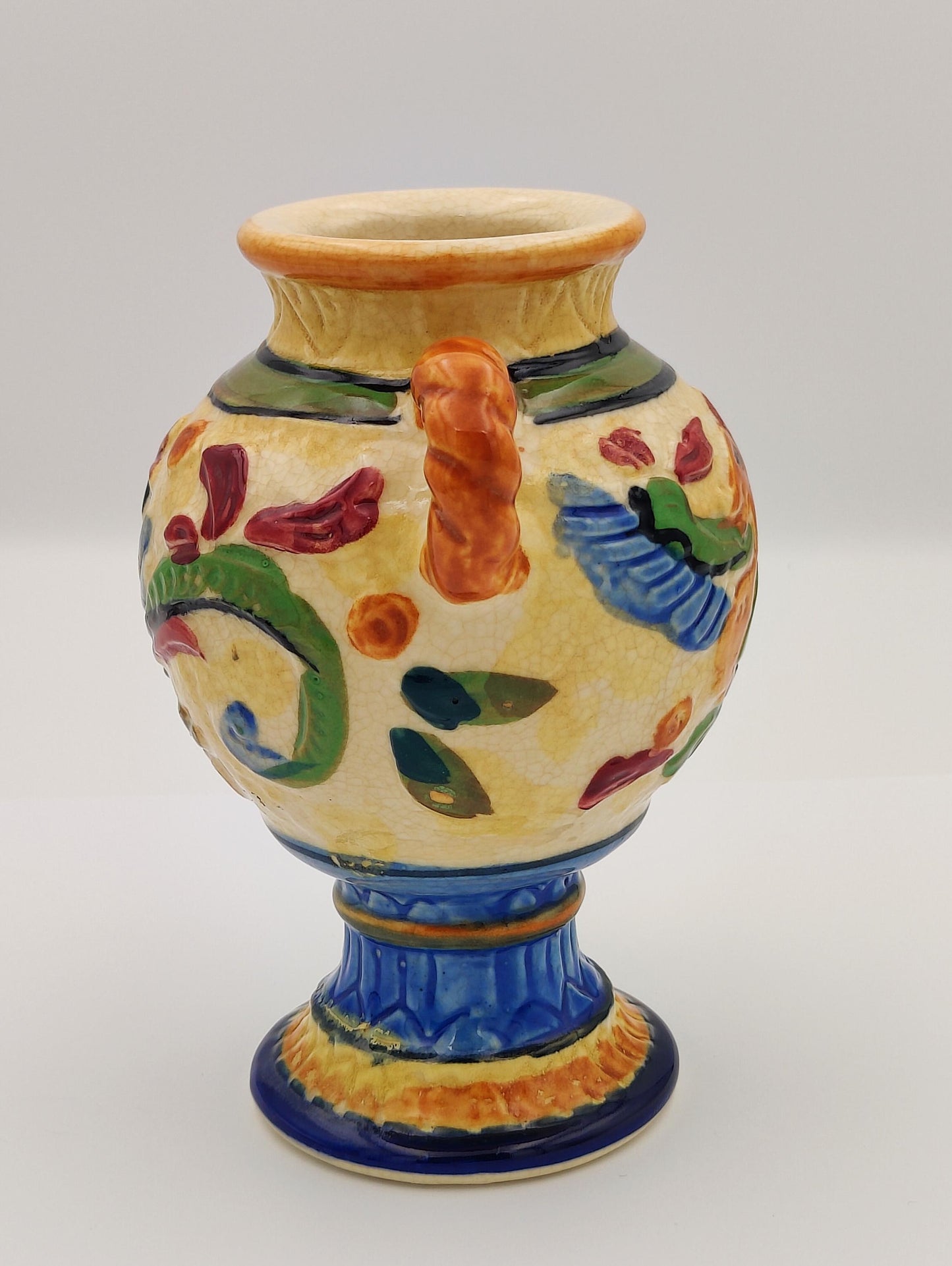 6" Antique Japanese 1930s MORIYAMA Hand Painted Vase