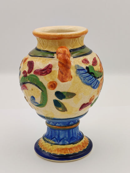 6" Antique Japanese 1930s MORIYAMA Hand Painted Vase