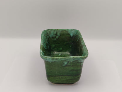 8"x3" Vintage "Judy of Calif D3" Green Drip Planter