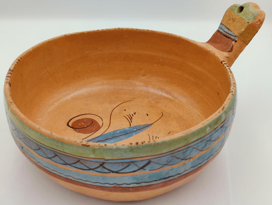 9.5"D Antique Native Pottery Cooking Bowl