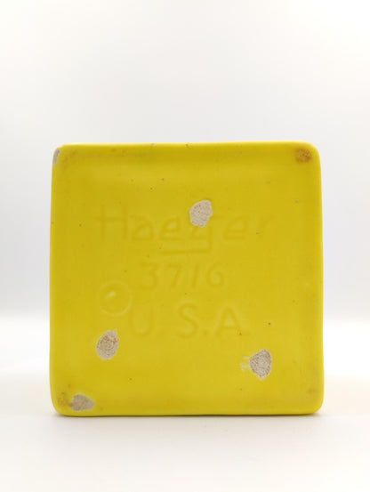 4"x3.5" 1950's HAEGAR USA 3716 Yellow Sand Square Cube Planter Bowl