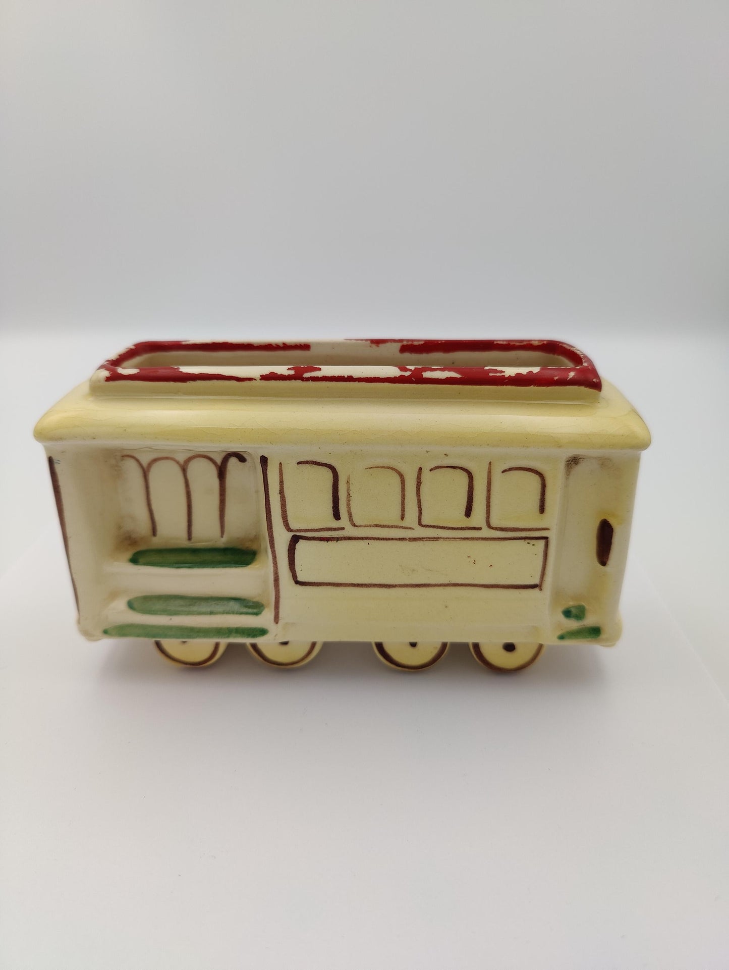 5.5" Antique Trolley Planter RARE FIND