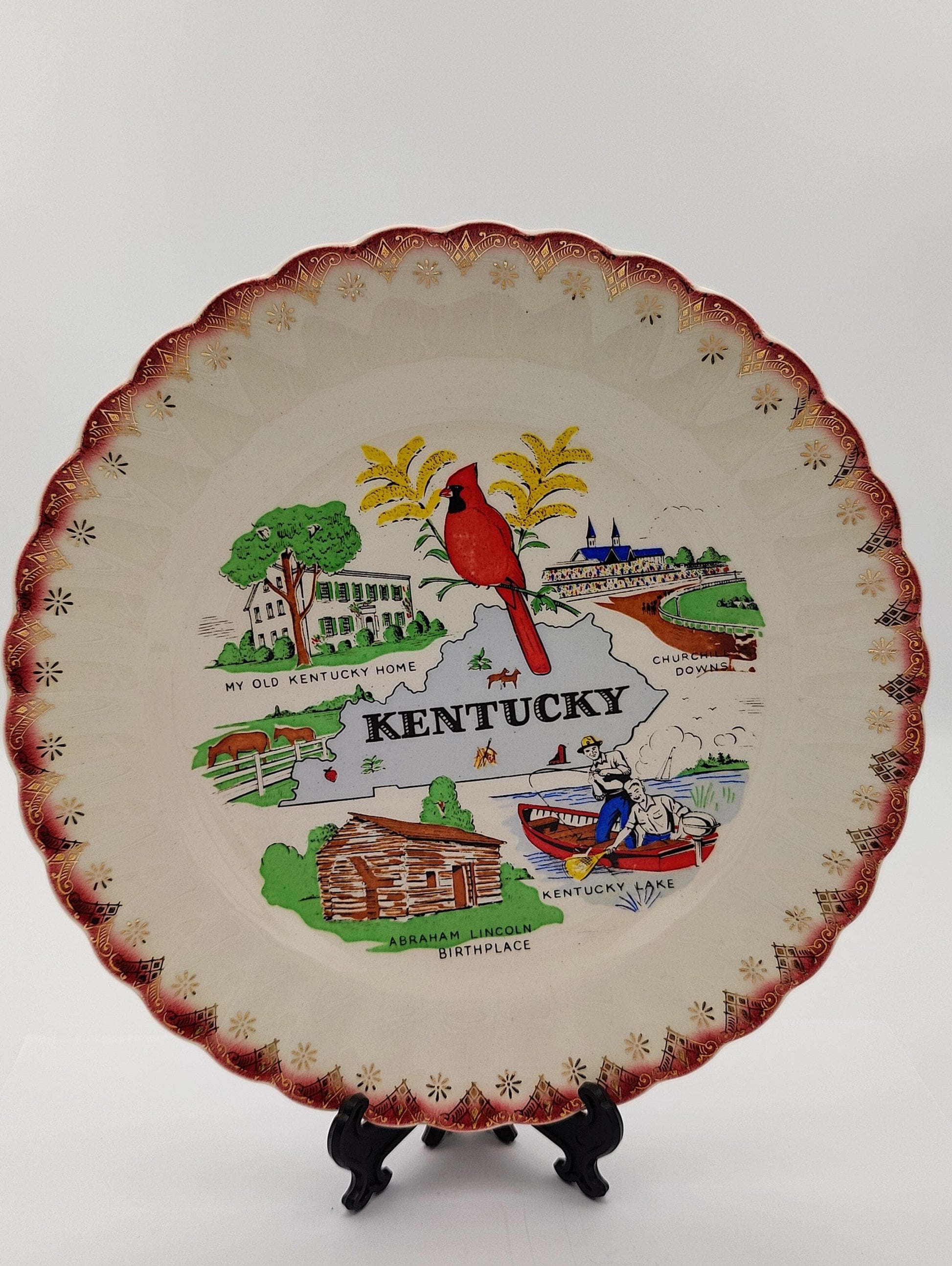 9" Sanders MFG Co. Kentucky Souvenir Collectors Plate Vintage