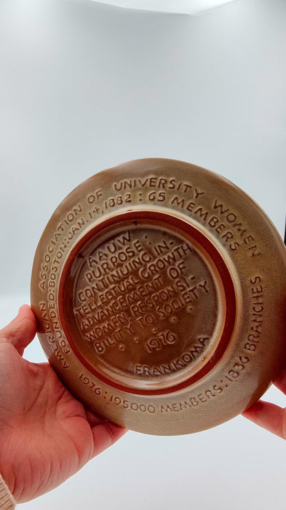 Frankoma American Association of University Women (AAUW) Pioneer Spirit Plate from 1976