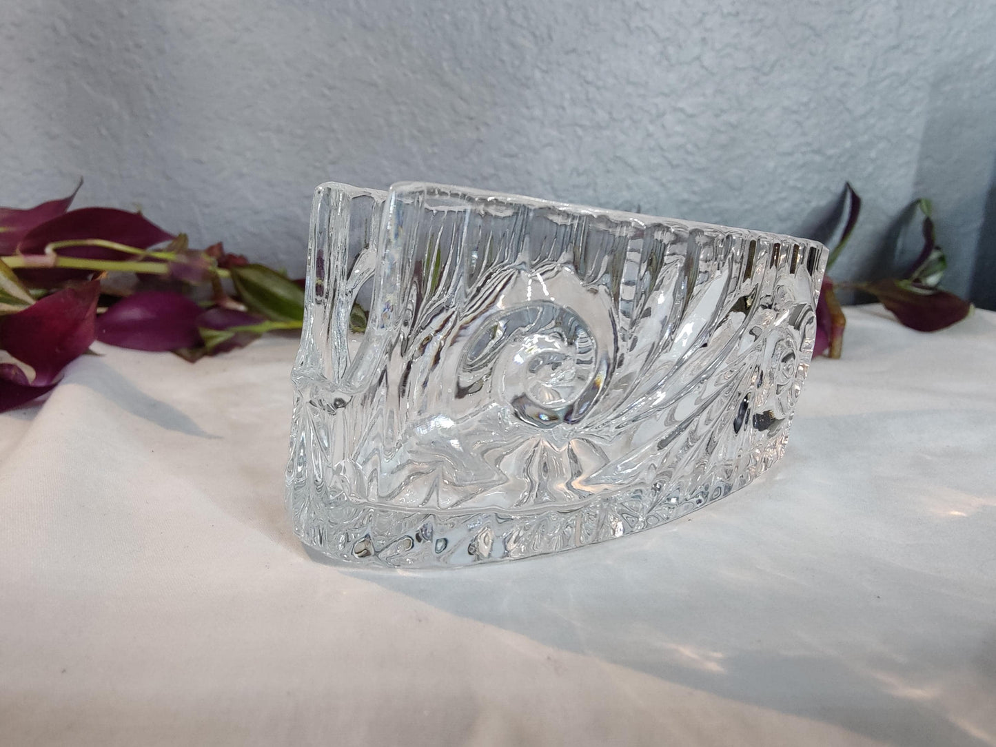 4.5" L Vintage Crystal Spoon Holder Paperweight 10.6 oz