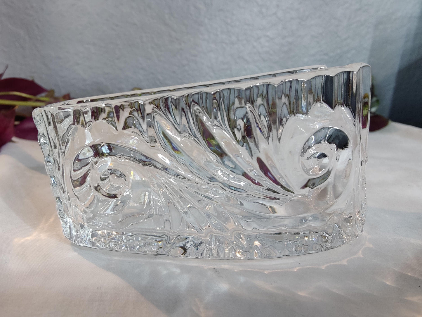 4.5" L Vintage Crystal Spoon Holder Paperweight 10.6 oz