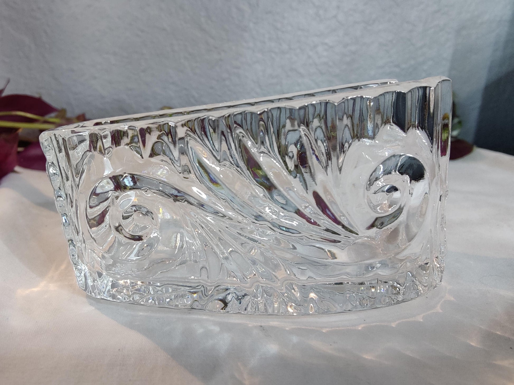 4.5" L Vintage Crystal Spoon Holder Paperweight 10.6 oz