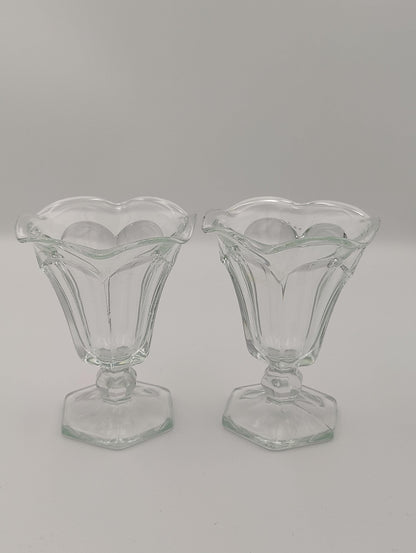 2pc Tulip Ice Cream Sundae Compote Vintage Dishes