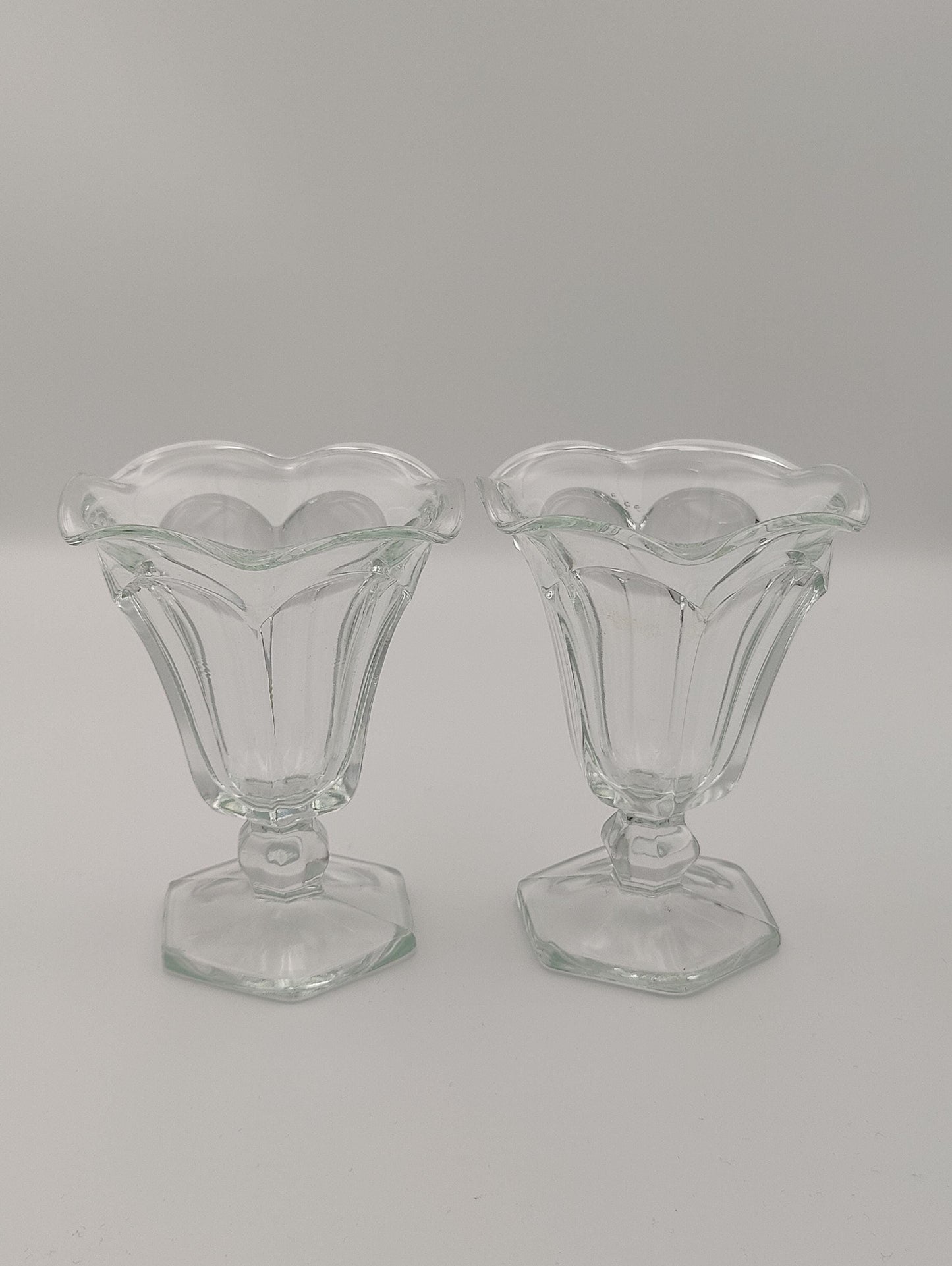 2pc Tulip Ice Cream Sundae Compote Vintage Dishes