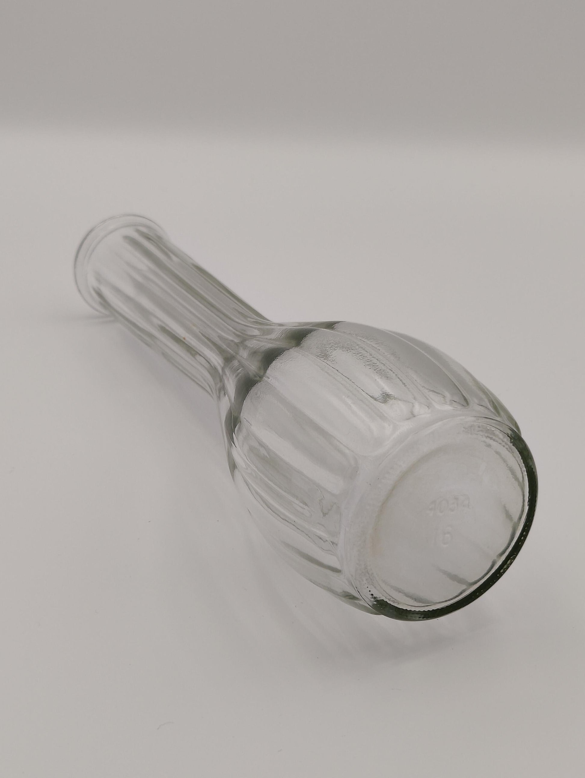 Mid-Century Clear Ribbed Glass 9" Bud Vase