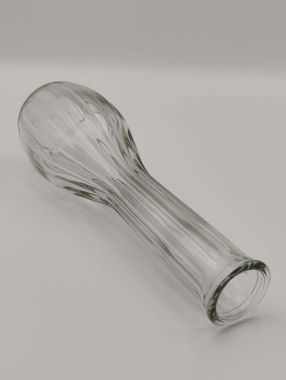 Mid-Century Clear Ribbed Glass 9" Bud Vase