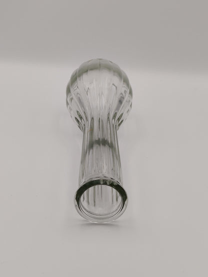 Mid-Century Clear Ribbed Glass 9" Bud Vase