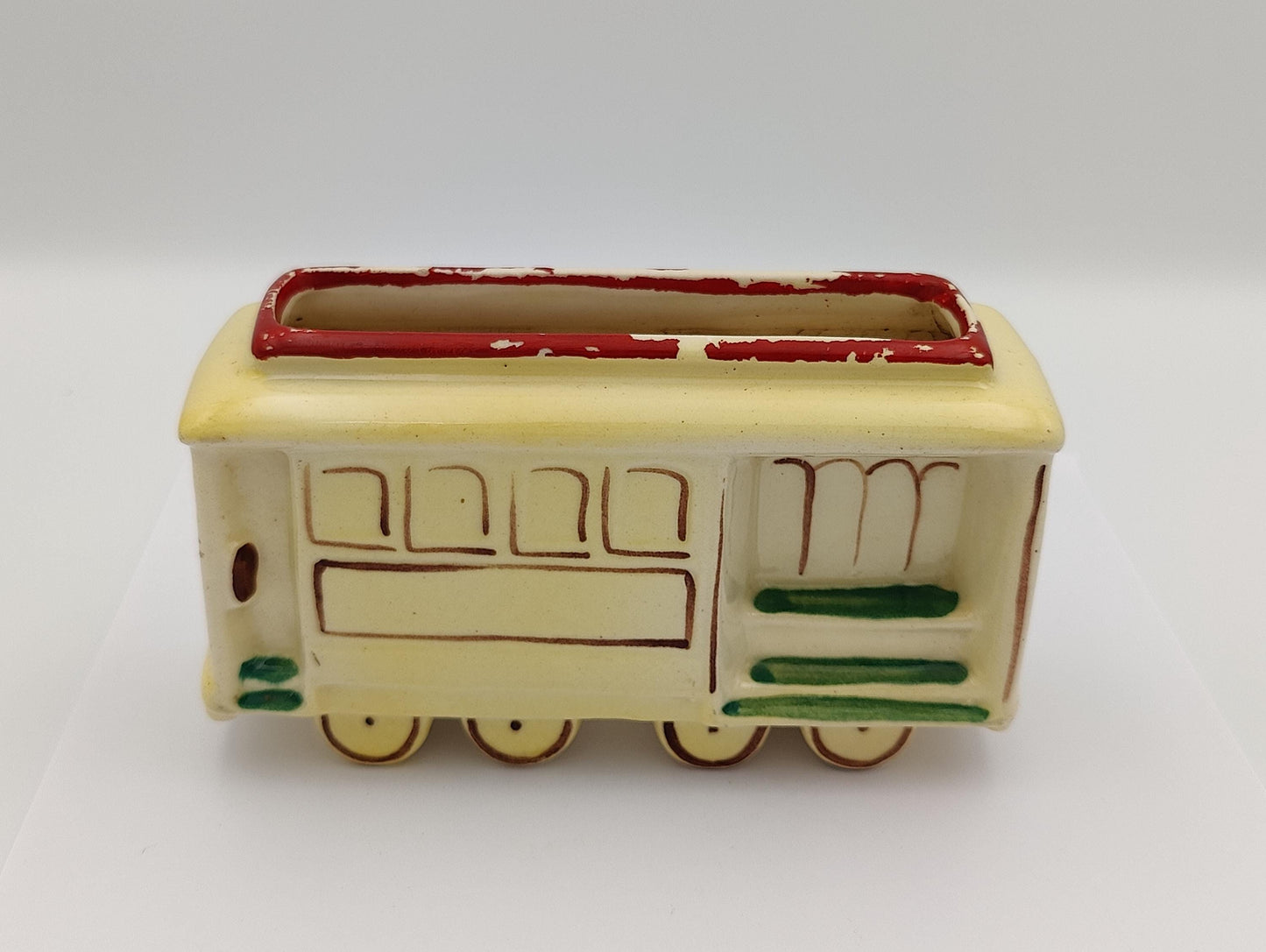 5.5" Antique Trolley Planter RARE FIND