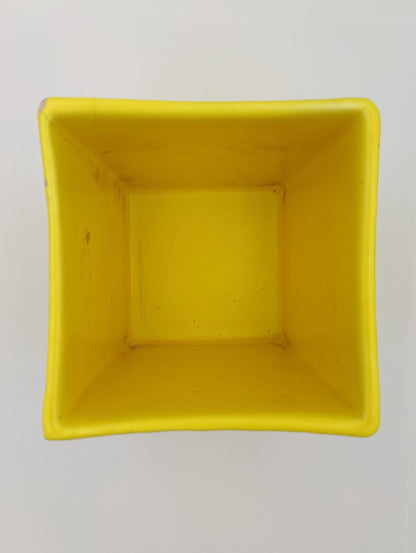 4"x3.5" 1950's HAEGAR USA 3716 Yellow Sand Square Cube Planter Bowl