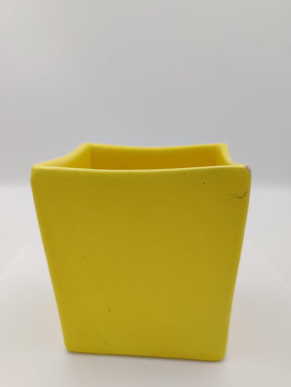 4"x3.5" 1950's HAEGAR USA 3716 Yellow Sand Square Cube Planter Bowl