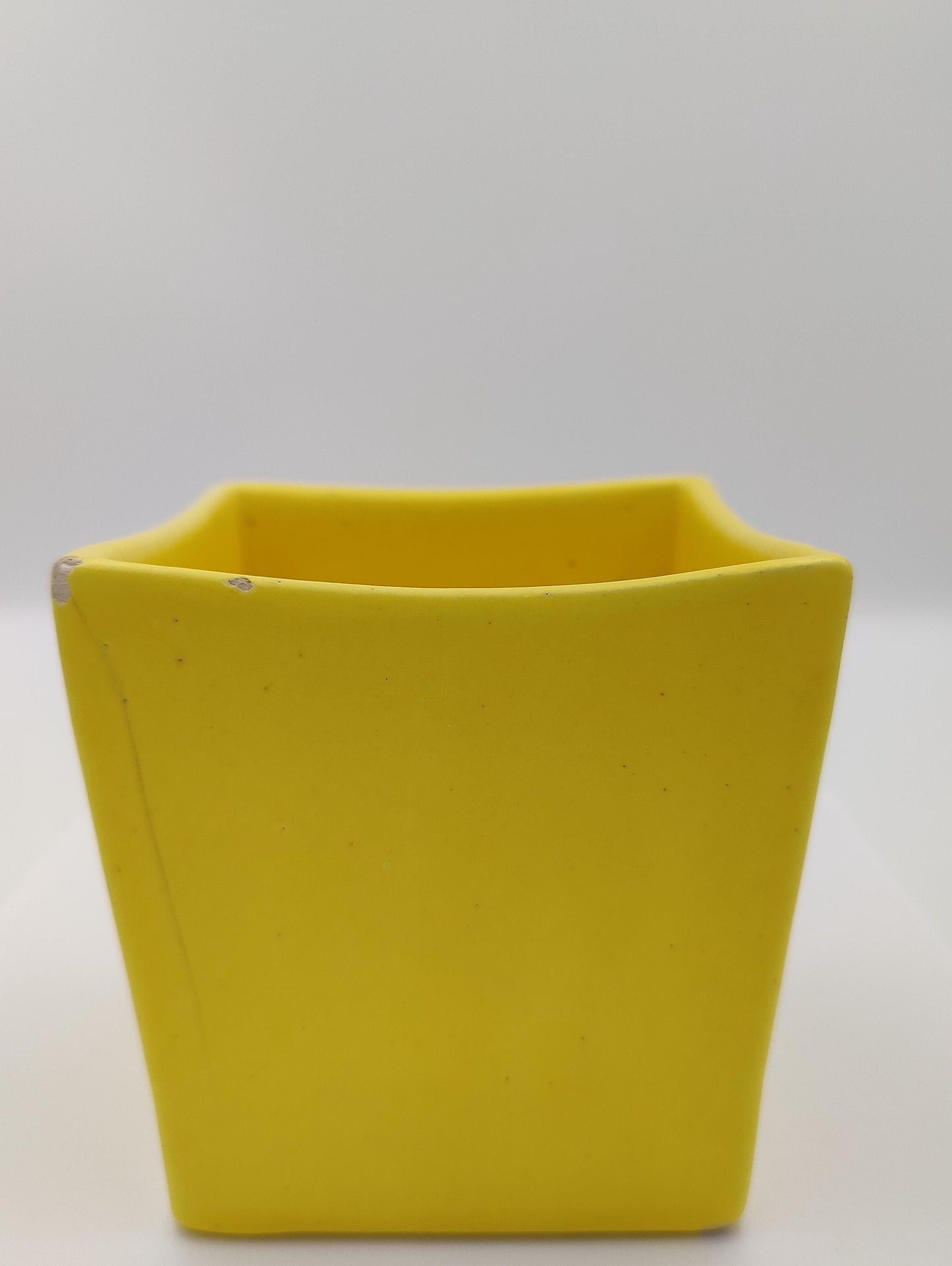 4"x3.5" 1950's HAEGAR USA 3716 Yellow Sand Square Cube Planter Bowl