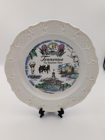 Vintage Tennessee Souvenir Plate Wall Decor Collectable Landmarks 10"