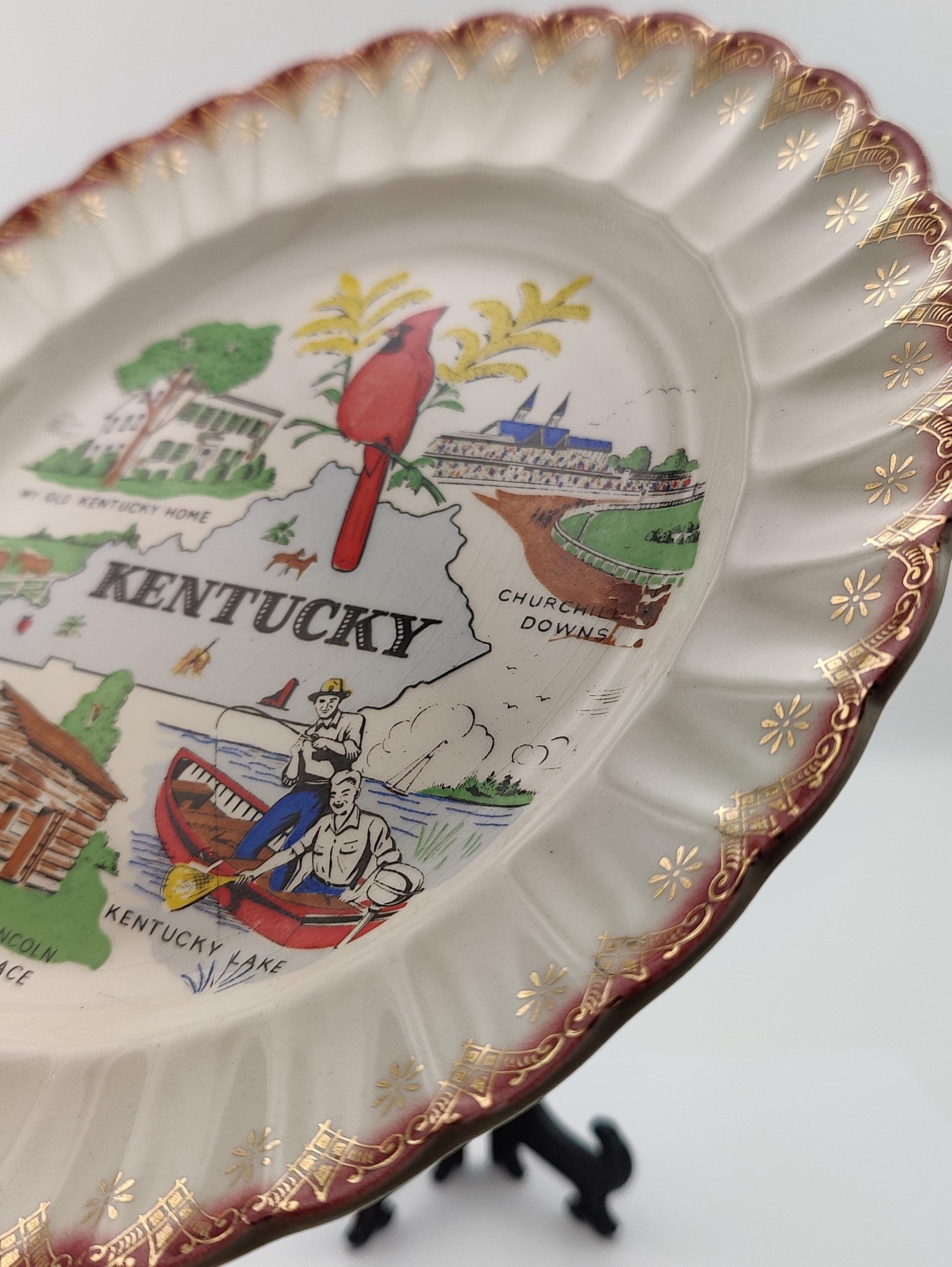 9" Sanders MFG Co. Kentucky Souvenir Collectors Plate Vintage