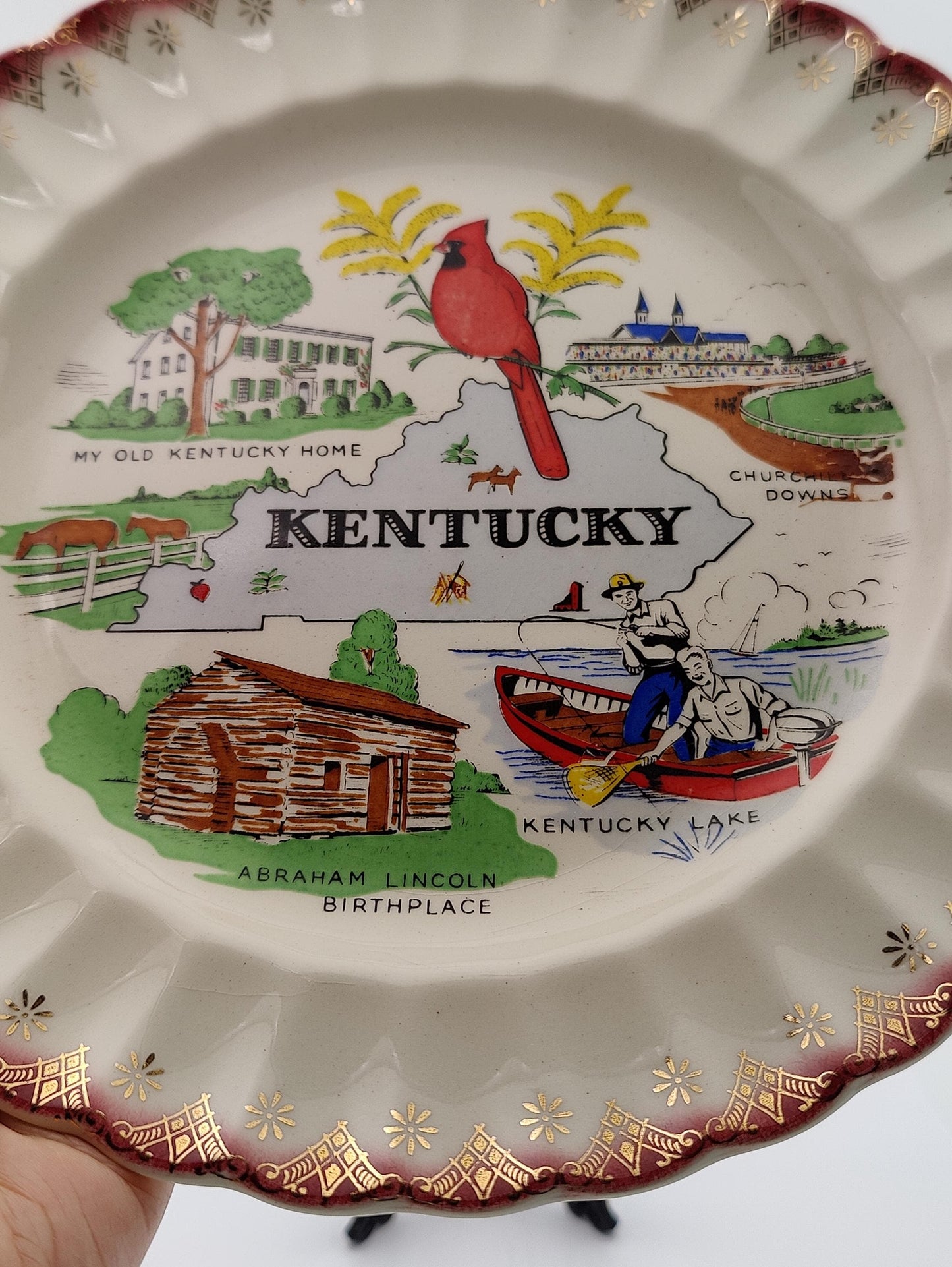 9" Sanders MFG Co. Kentucky Souvenir Collectors Plate Vintage