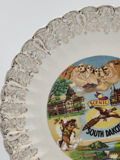 VTG 10"D South Dakota Souvenir Plate Wall Dish Collectable Display