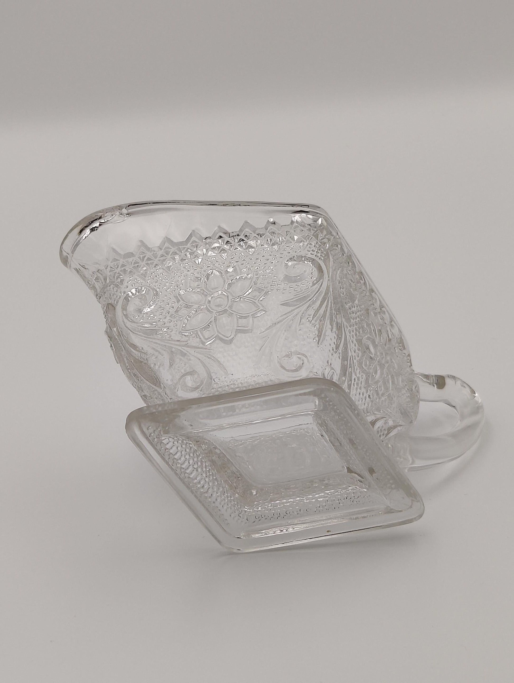 Mid-20th Century Indiana Tiara, Clear Pressed Glass Creamer