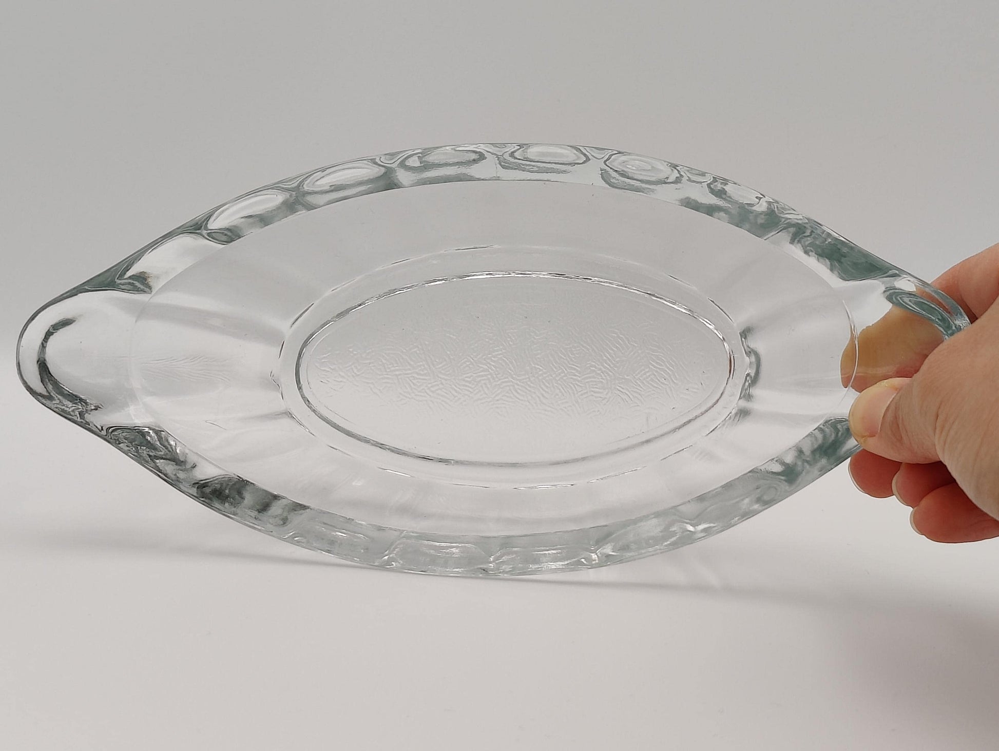 Banana Split Boat Clear Glass Dish 9"L