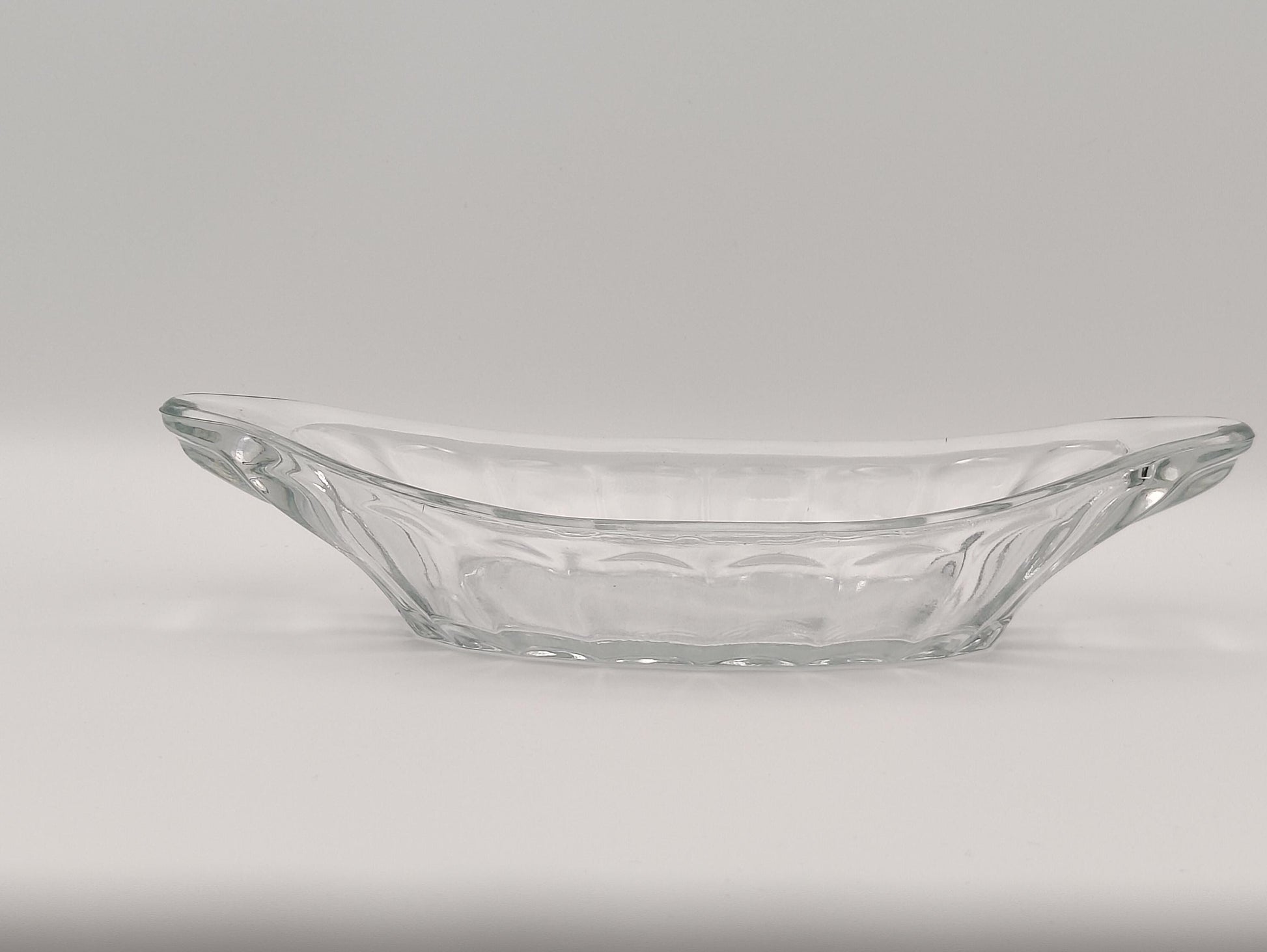 Banana Split Boat Clear Glass Dish 9"L