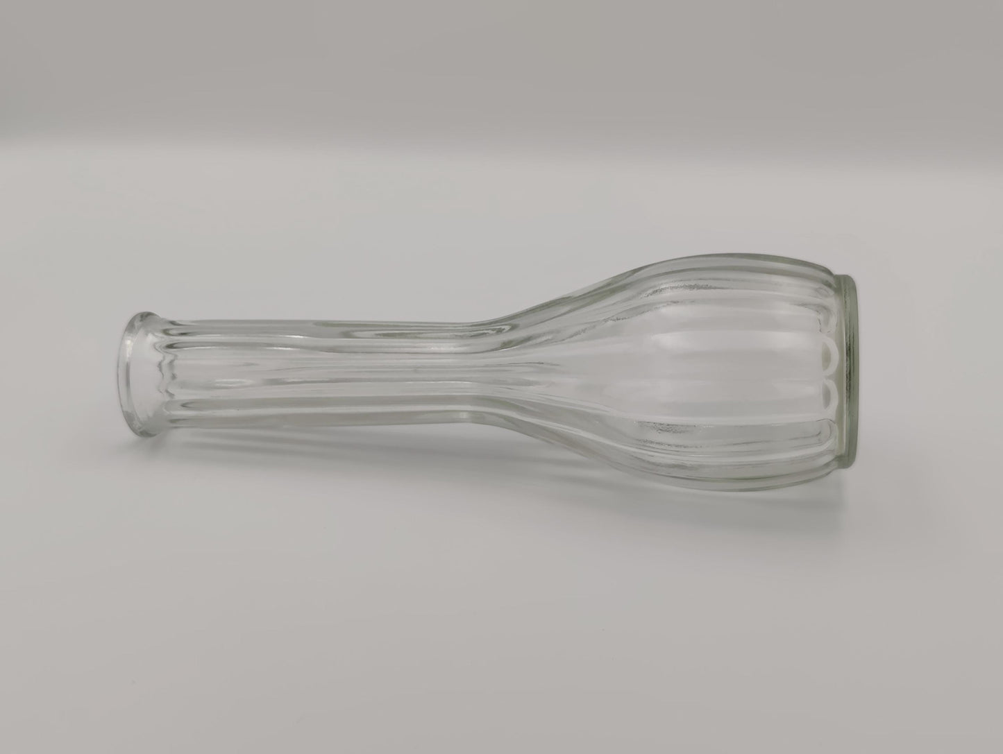 Mid-Century Clear Ribbed Glass 9" Bud Vase