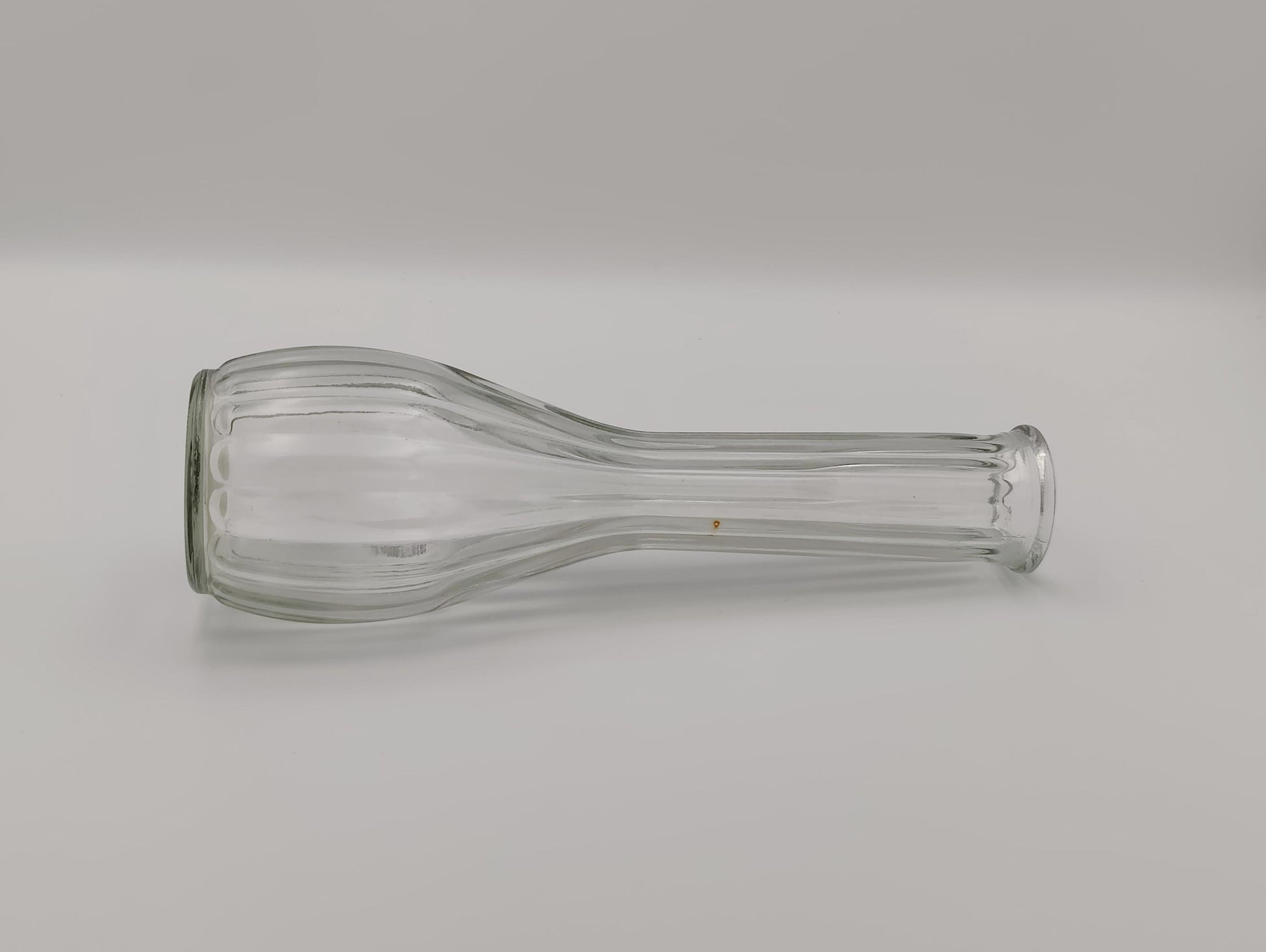 Mid-Century Clear Ribbed Glass 9" Bud Vase