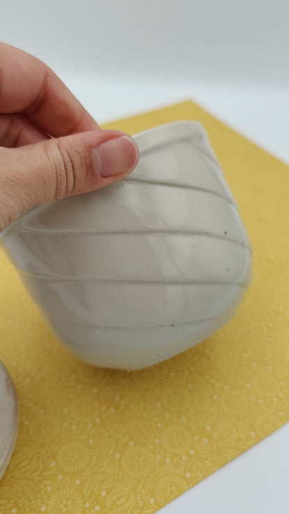 Ceramic Beige Jar with Married Lid