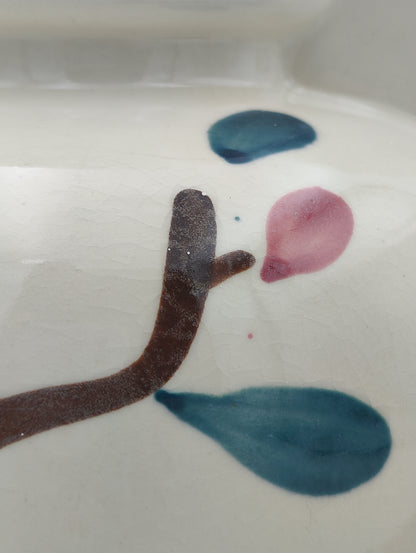 Pair of Vintage Purington Slipware Hand painted Vases 1940-50s