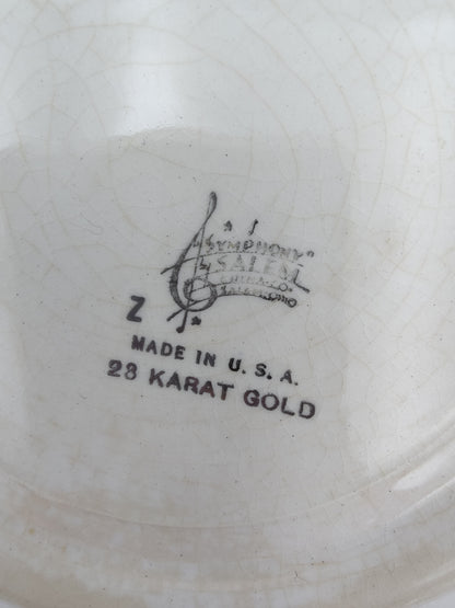 Symphony Salem VTG USA 28K Gold Rim Plate, 2 Available
