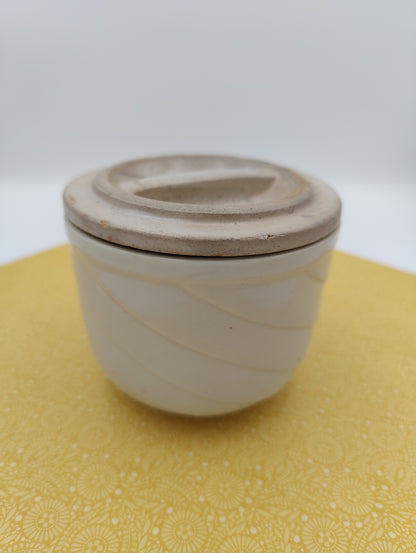 Ceramic Beige Jar with Married Lid