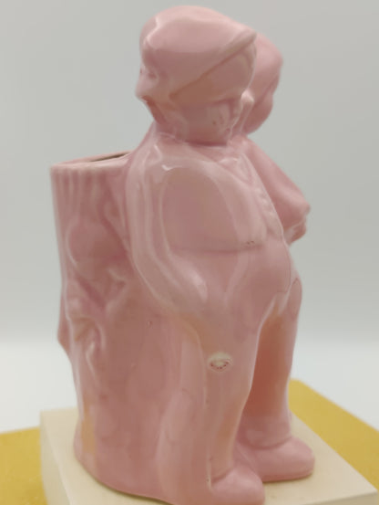Shawnee Pottery Dutch Boy and Girl Pink Planter or Vase