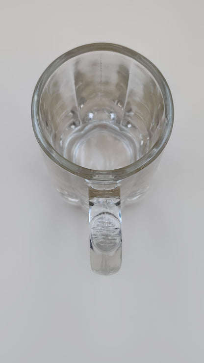Vintage Heavy Libbey Glass Paneled Tavern Stein 6" Tall