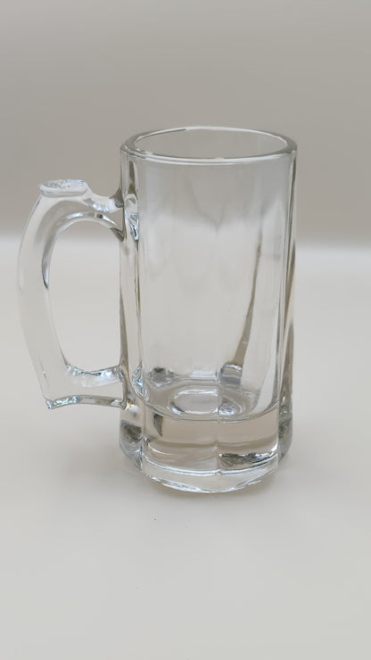 Vintage Heavy Libbey Glass Paneled Tavern Stein 6" Tall