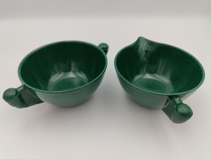 Branchell Co. Green Cream & Sugar Cups