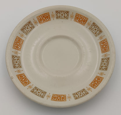 6" Shenango China, USA - Orange and Brown