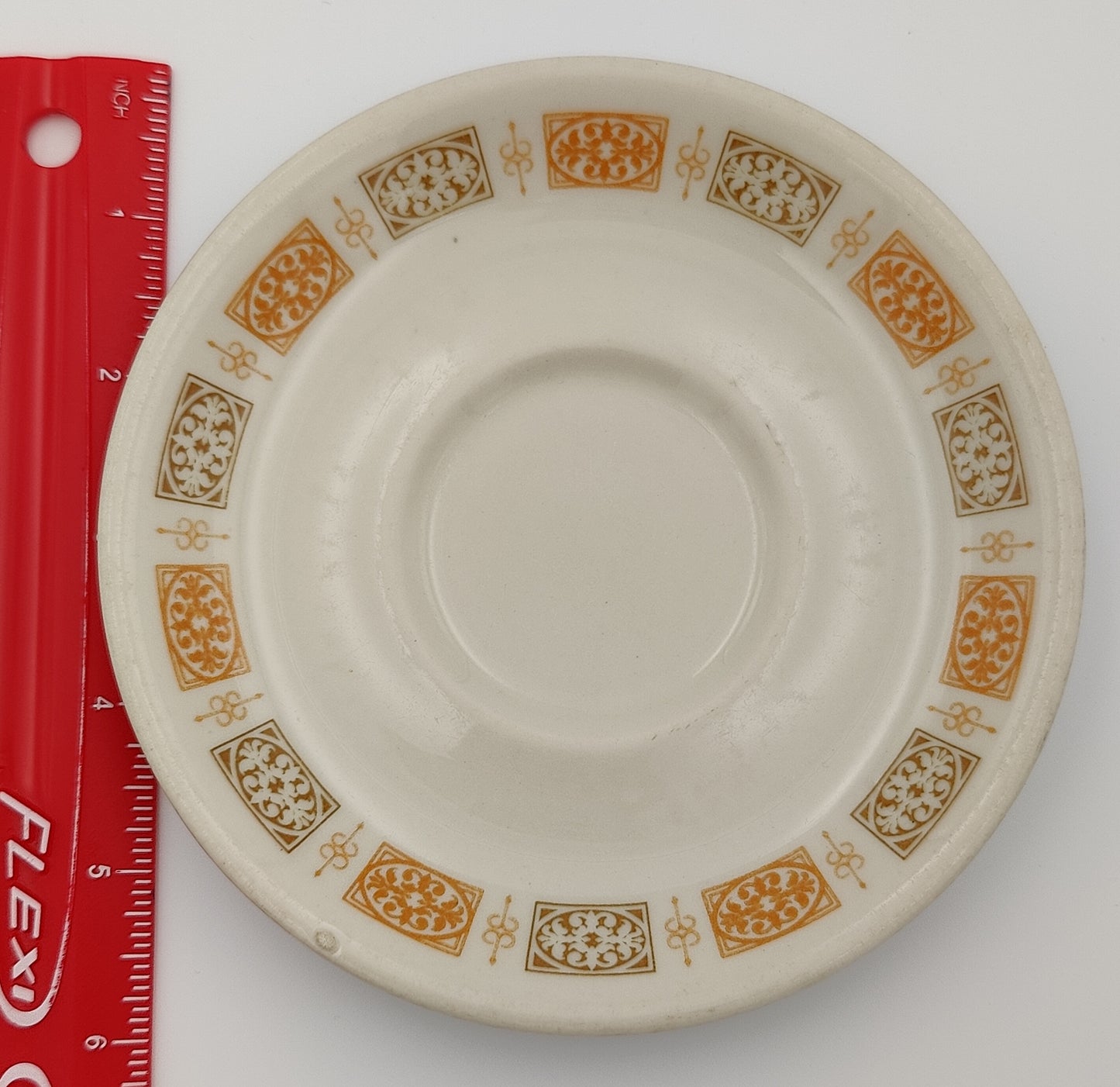 6" Shenango China, USA - Orange and Brown