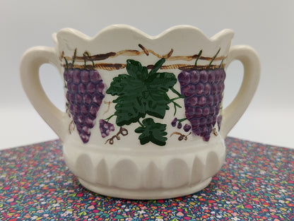 Double-Handle Grapes on Vine Sugar Bowl, No Lid