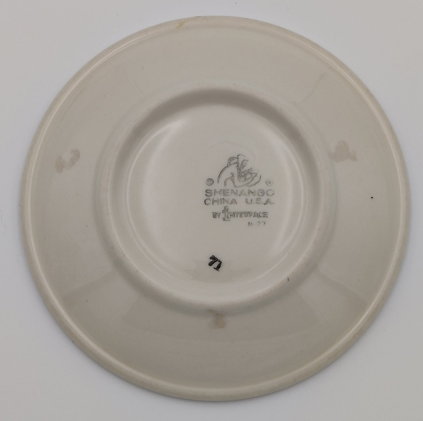 6" Shenango China, USA - Orange and Brown