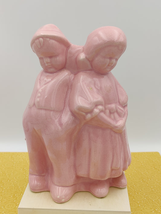 Shawnee Pottery Dutch Boy and Girl Pink Planter or Vase