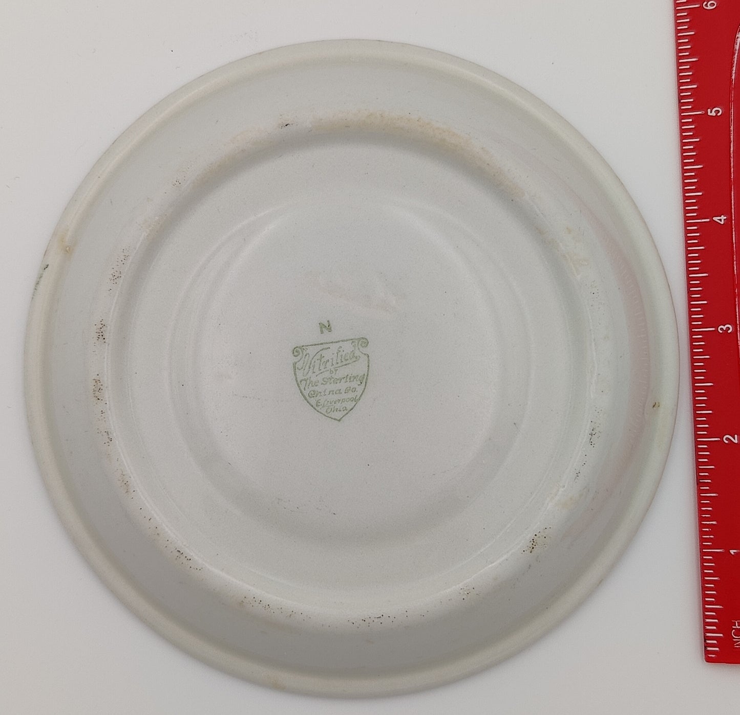 6" Vitrified Sterling China: Liverpool, OH - Green Trim